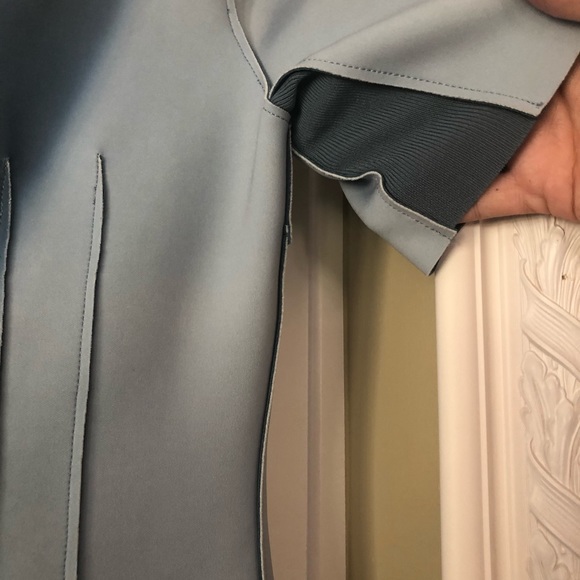 Ellie Tahari Gwenyth blue gray scuba reversible dress - Picture 5 of 7